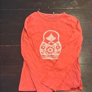 Mini Boden Pink Long Sleeve Tee Girls size 10